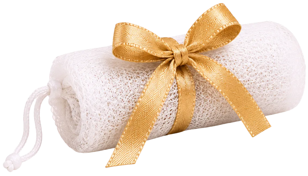 Bath net included with Beautyganics soap set